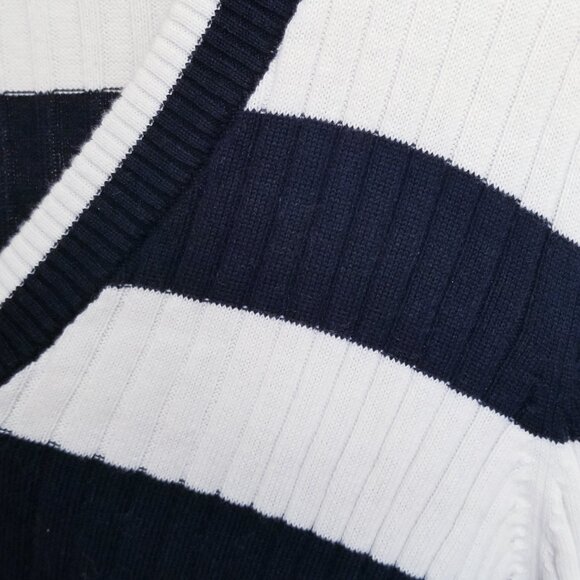 Lauren Jeans Company – Preppy Black and White Stripe Ribbed Sweater – Sz PL - Picture 7 of 7